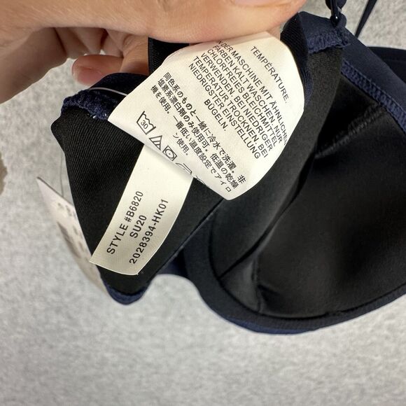 J Crew Bikini Top 36D Bathing Suit Strapless Navy Padded‎ Underwire Bandeau NWT - Picture 12 of 13